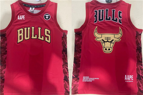 Men's Chicago Bulls Red Big Logo Stitched Basketball Jersey